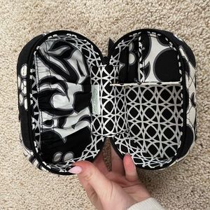Black and white vera Bradley jewelry holder